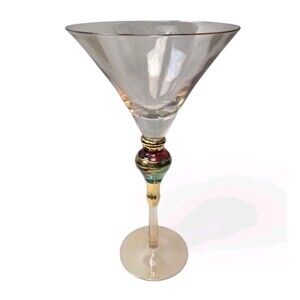 Z. Gallerie Majestic Amber Art Glass Oversized Martini Glass 10"
